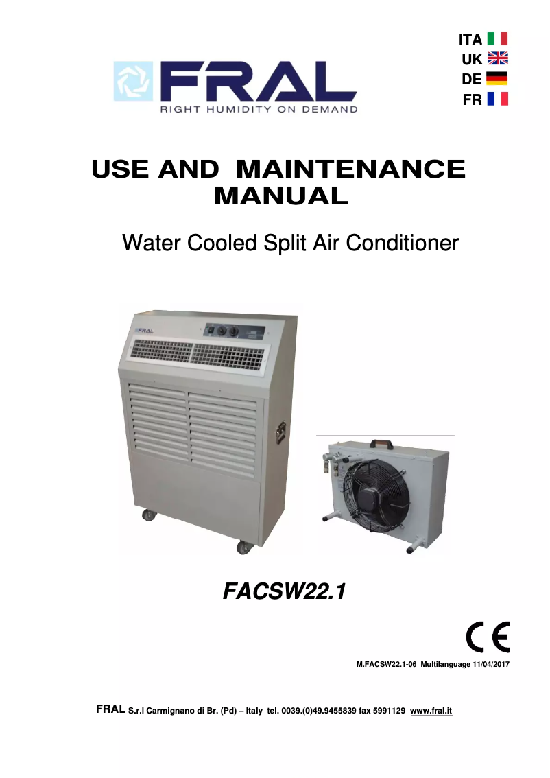 Page 1 de la notice Manuel utilisateur Fral FACSW22.1