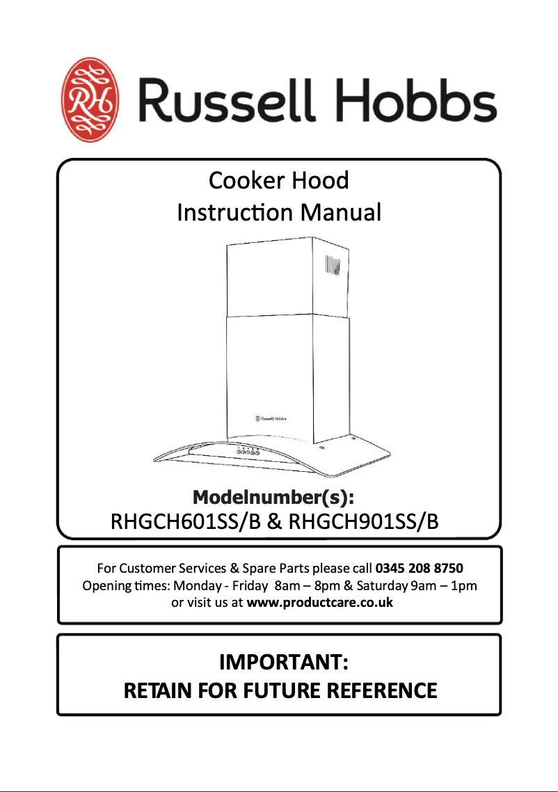 Page n°1 - Manuel utilisateur Russell Hobbs RHGCH901SS
