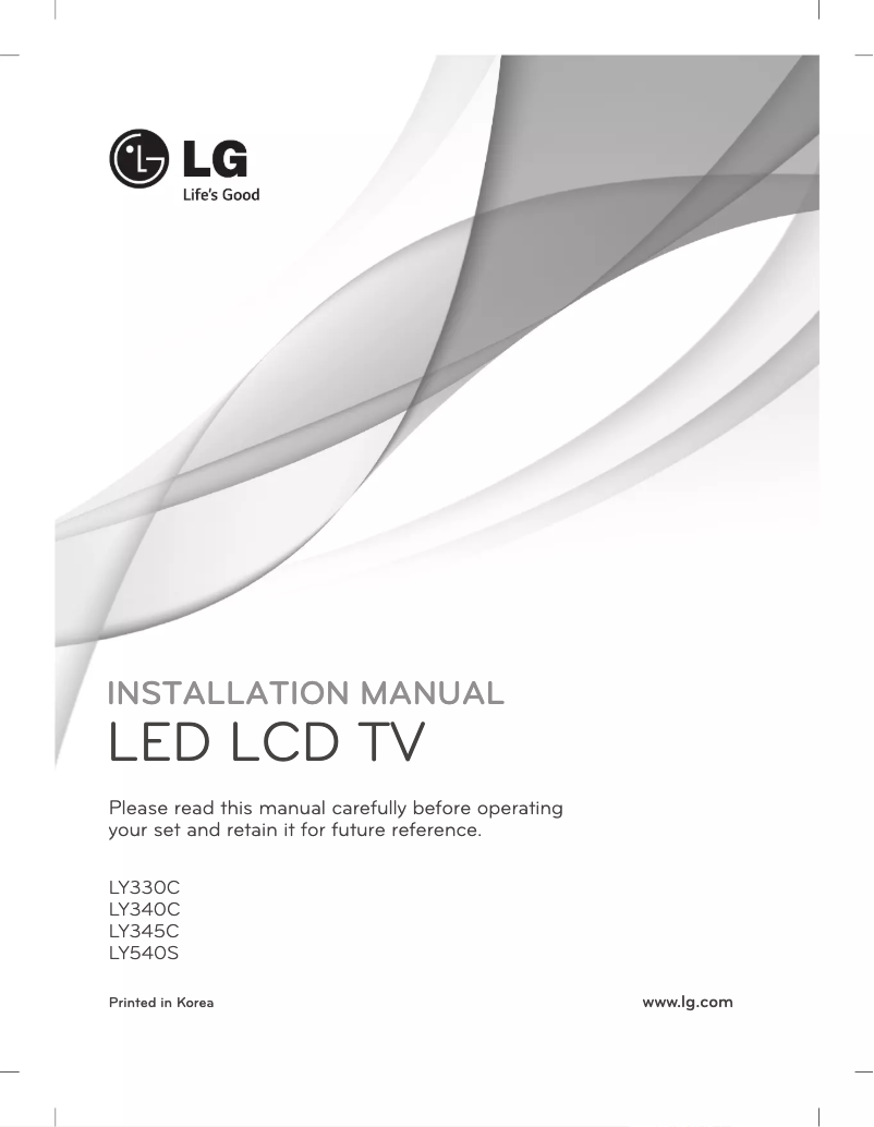 Página 1 del manual Guía de instalación LG 55LY340C
