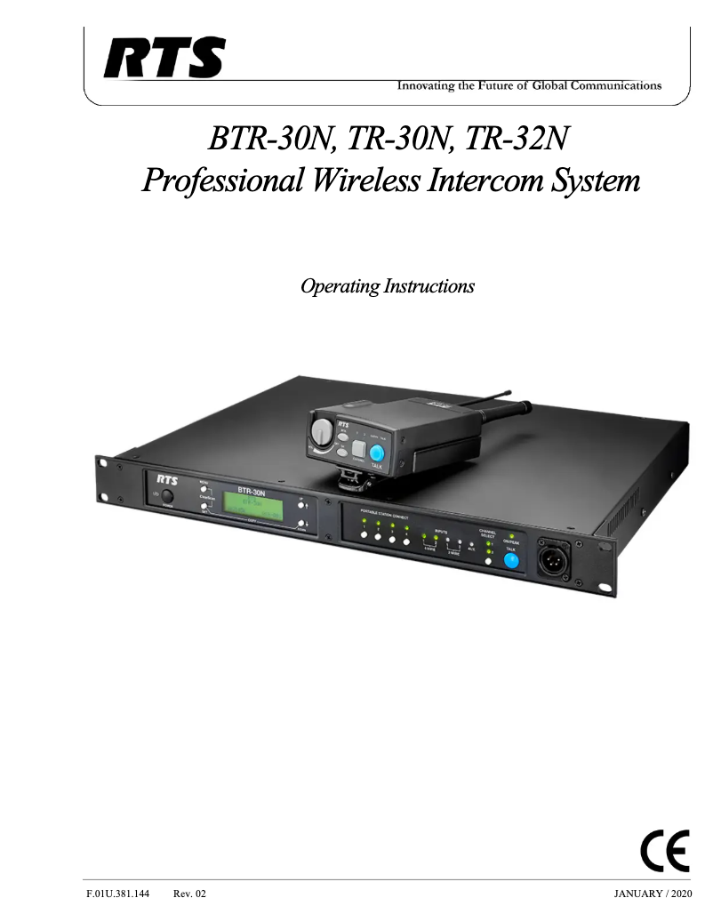 Image de la première page du manuel de l'appareil BTR-30N