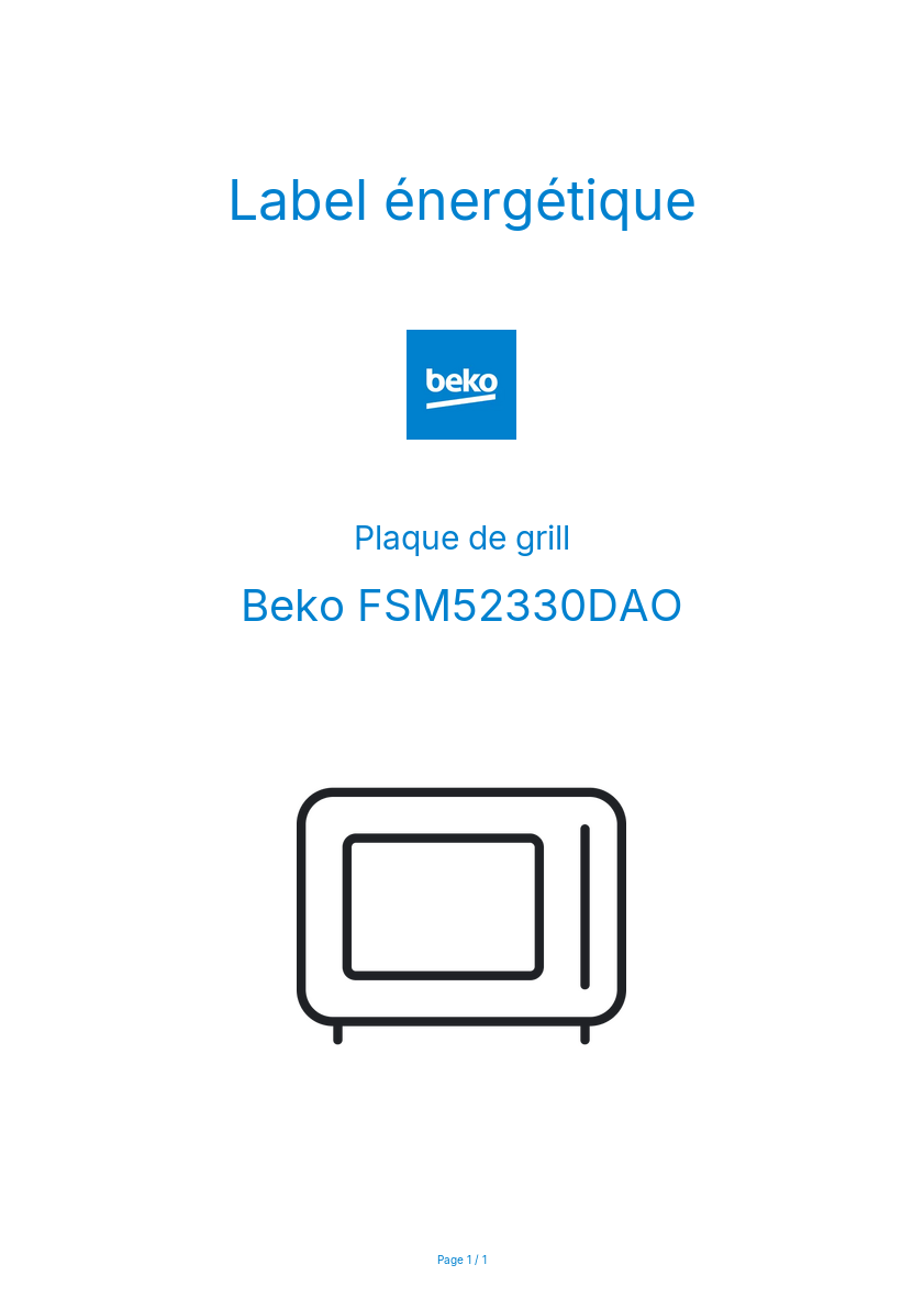 Image de la première page du manuel de l'appareil FSM52330DAO