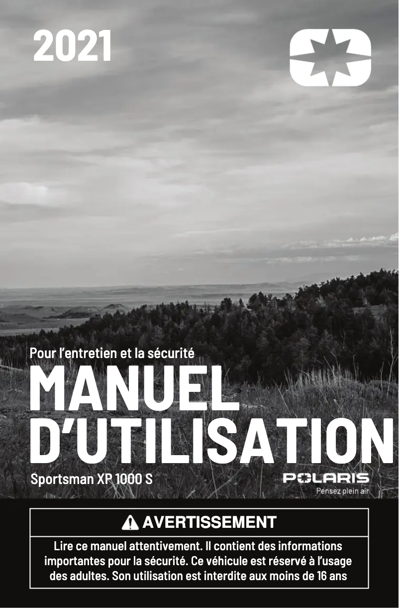 Image de la première page du manuel de l'appareil Sportsman XP 1000 S (2021)