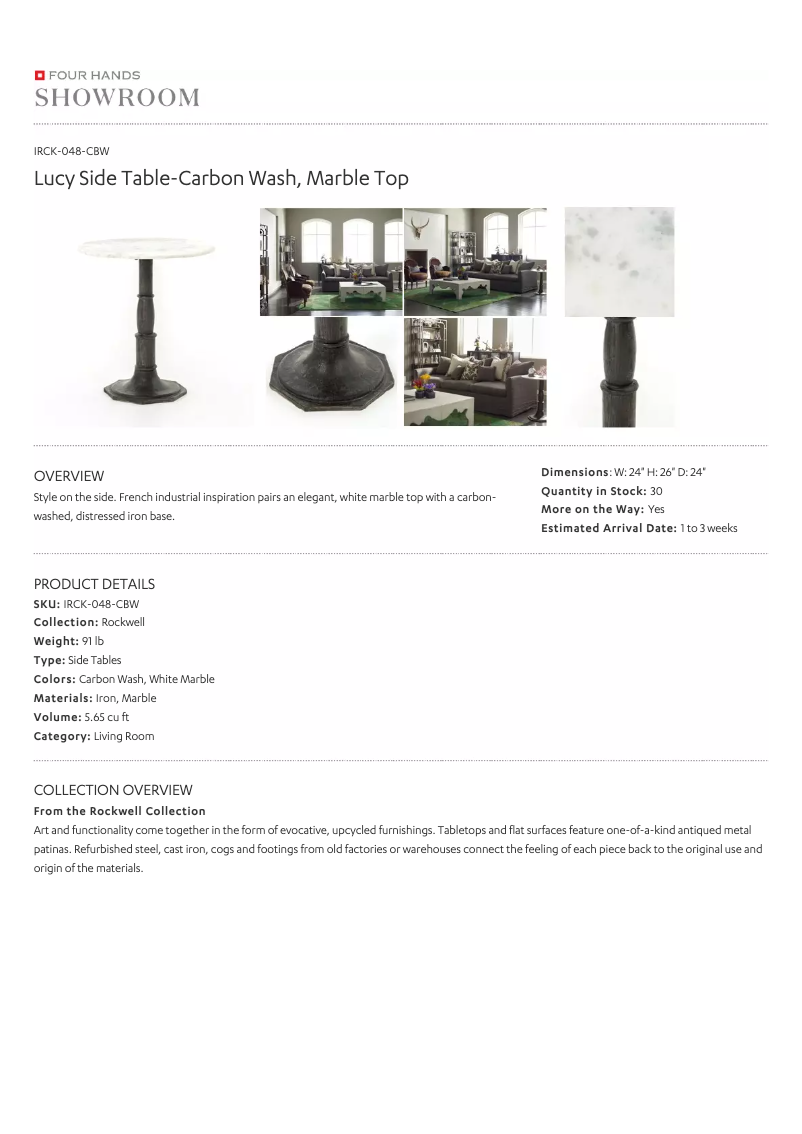 Page 1 de la notice Manuel utilisateur Four Hands IRCK-048-CBW