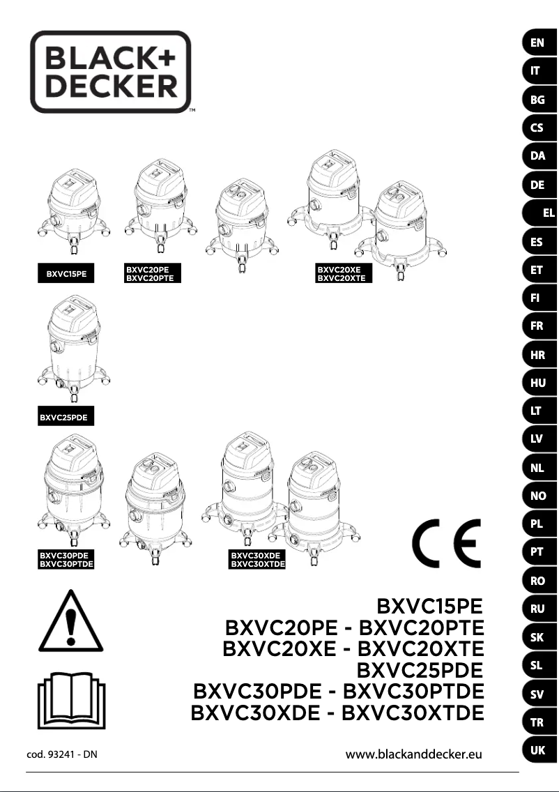 Page 1 de la notice Manuel utilisateur Black & Decker BXVC15PE