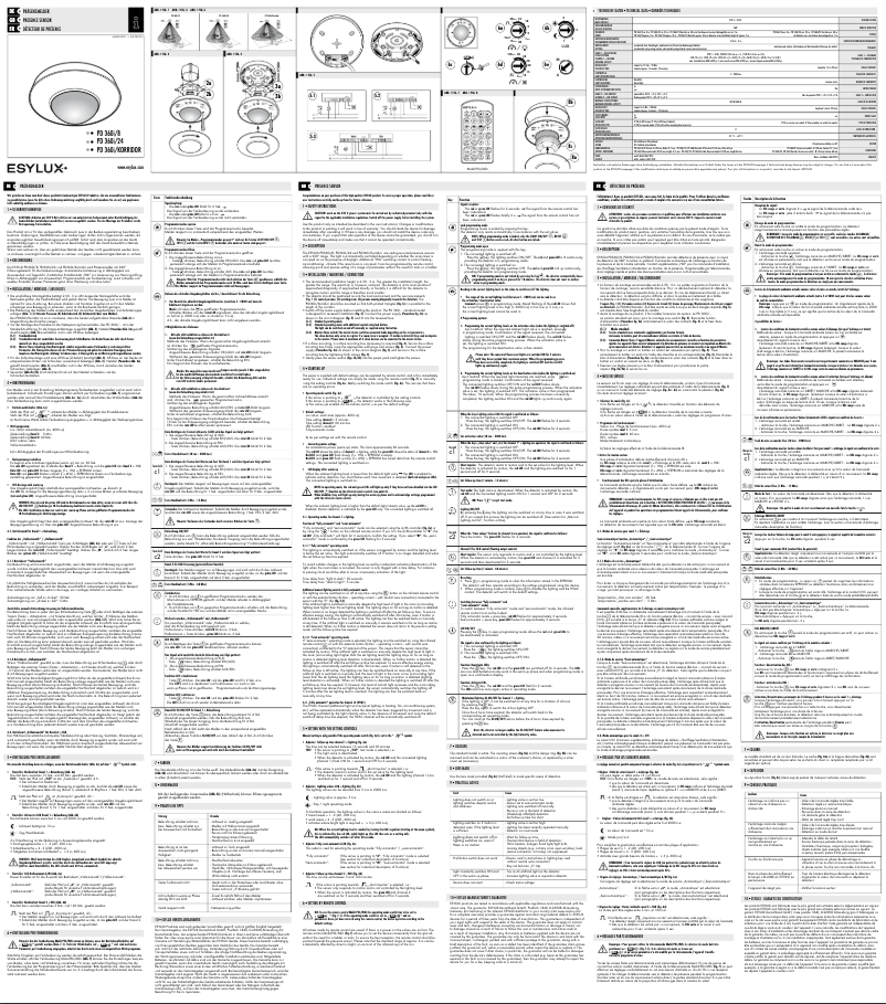 Page 1 de la notice Manuel utilisateur Esylux PD 360i/24