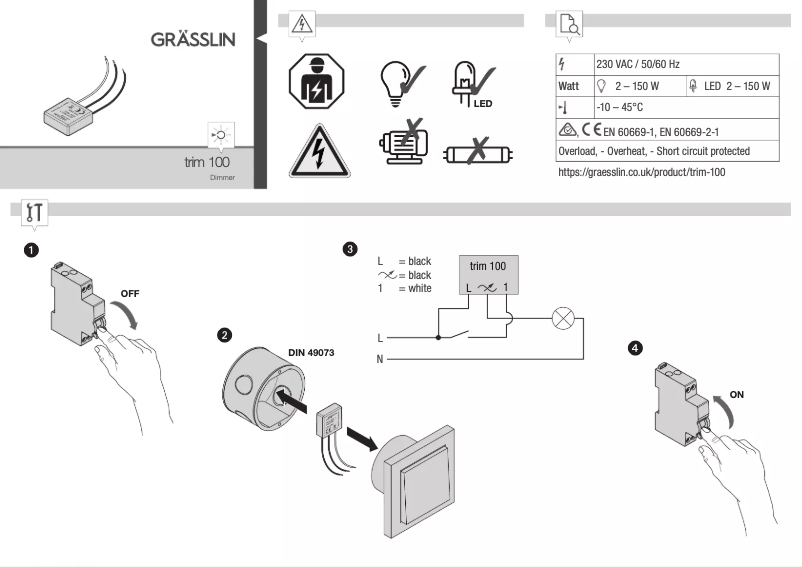 Page n°1 - Manuel utilisateur Grässlin Trim 100