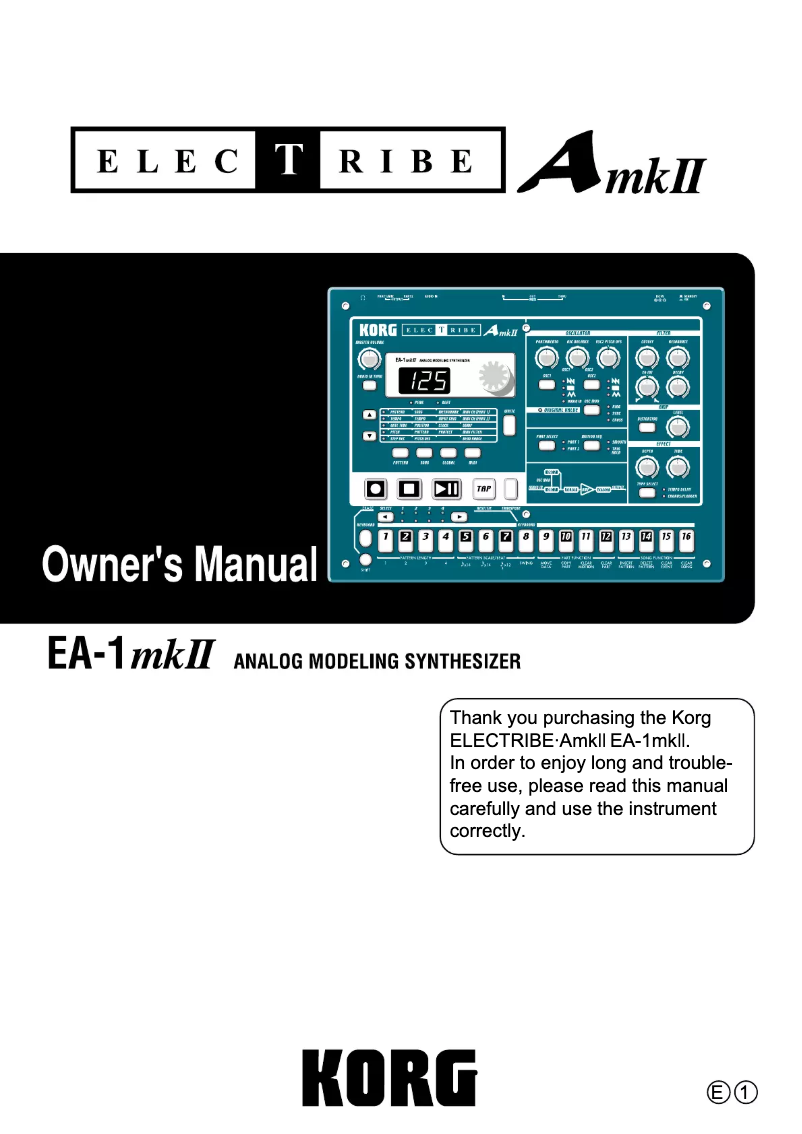 Page 1 de la notice Manuel utilisateur Korg Electribe-A mkII
