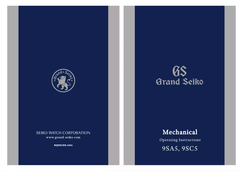 Page n°1 - Manuel utilisateur Grand Seiko 9SA5