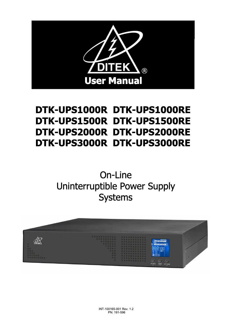 Page n°1 - Manuel utilisateur Ditek DTK-UPS2000RE