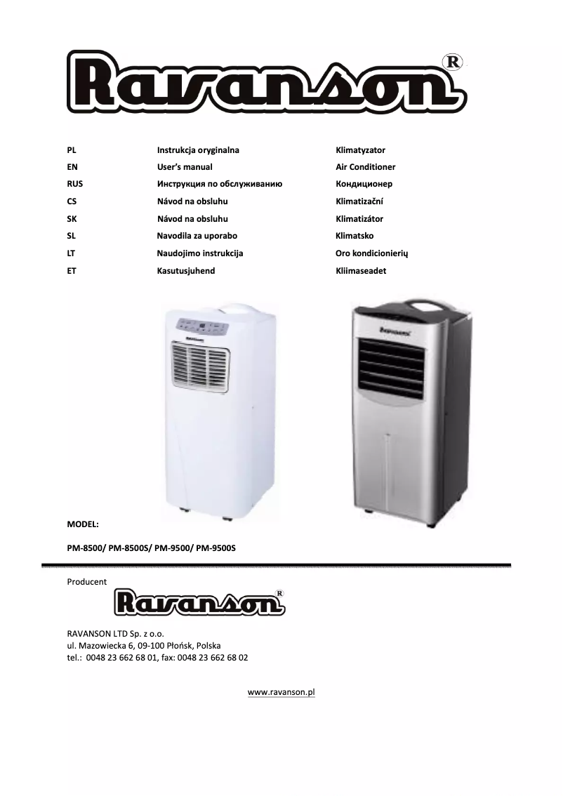 Image de la première page du manuel de l'appareil PM-9500