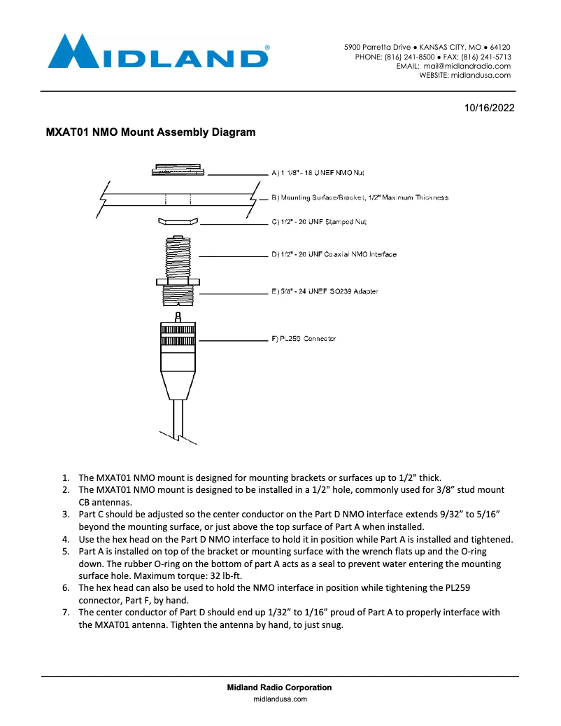 Page 1 de la notice Manuel utilisateur Midland MicroMobile MXAT01VP
