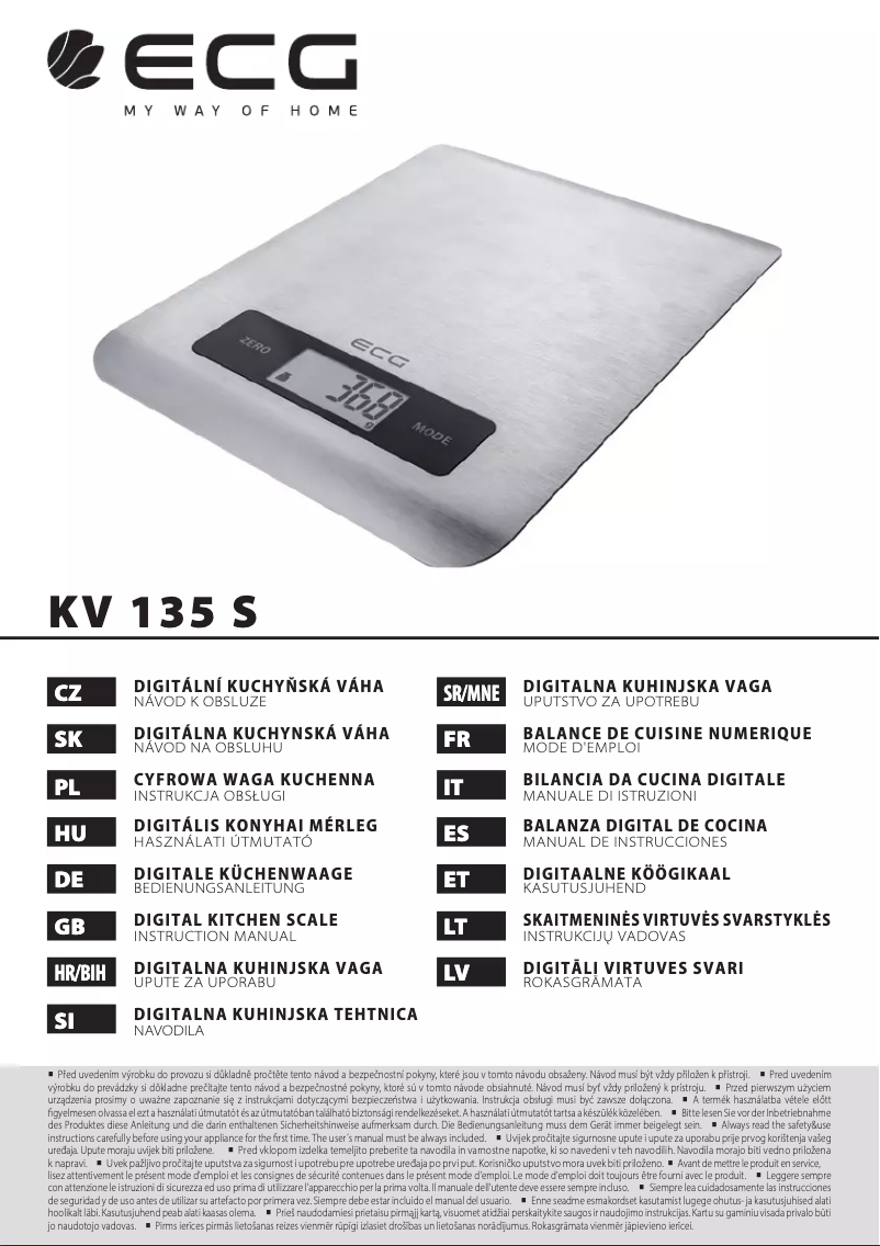 Image de la première page du manuel de l'appareil KV 135 S