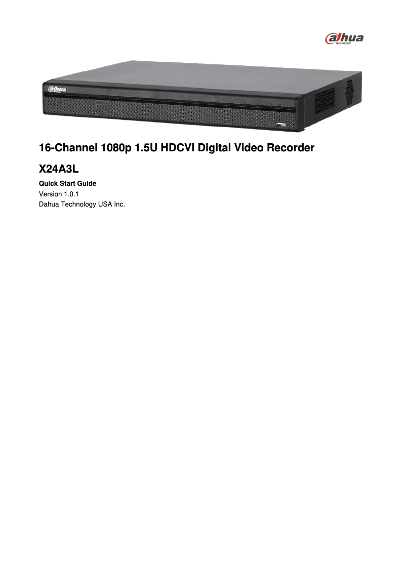 Page n°1 - Manuel utilisateur Dahua Technology X24A3L24