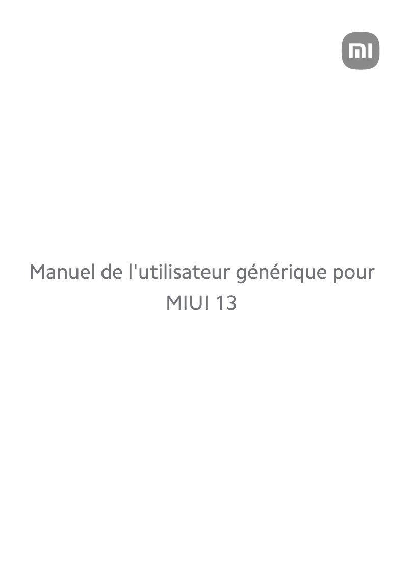 Image de la première page du manuel de l'appareil MIUI 13