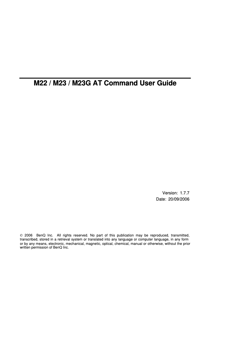 Page 1 de la notice Manuel utilisateur BenQ M22