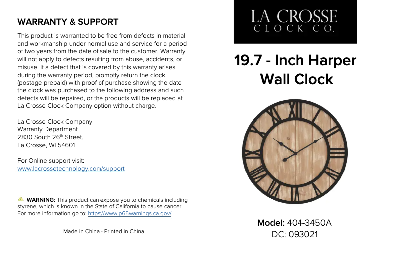 Page n°1 - Manuel utilisateur La Crosse Technology 404-3450A
