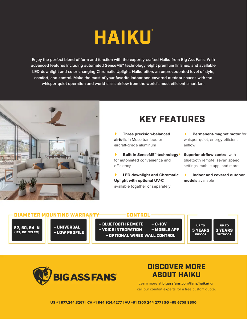 Page n°1 - Fiche technique Big Ass Fans Haiku