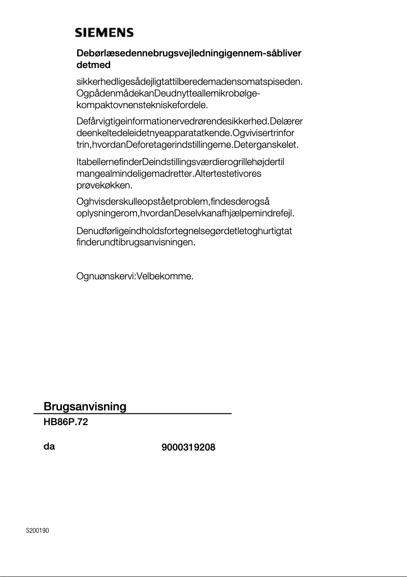 Page 1 de la notice Manuel utilisateur Siemens HB86P672