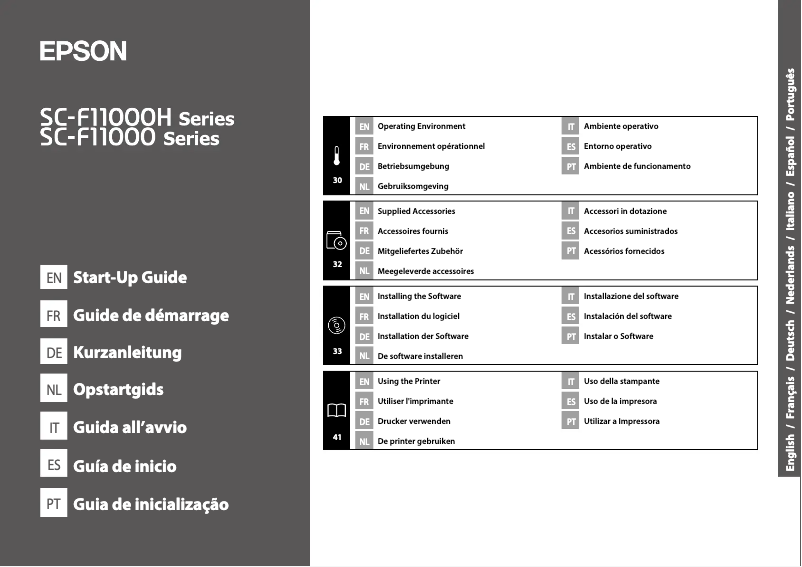 Page n°1 - Guide d'installation Epson SureColor SC-F11000H