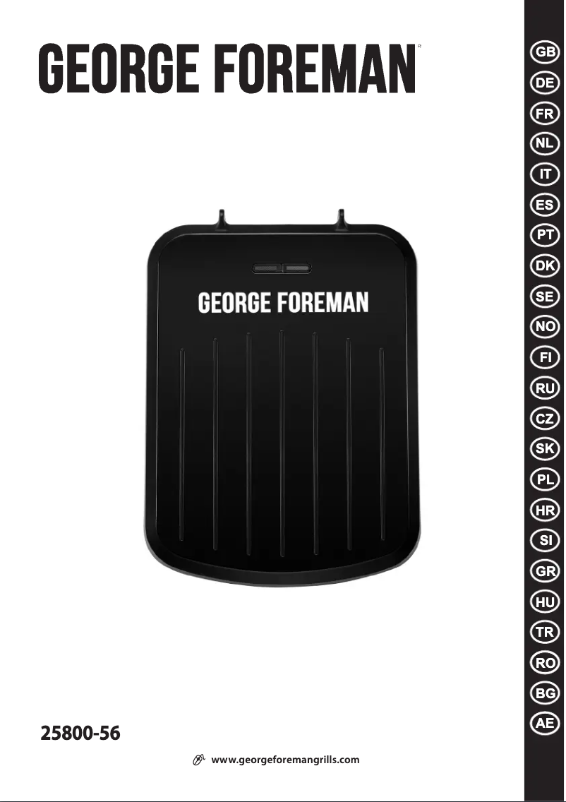Page 1 de la notice Manuel utilisateur George Foreman 25800-56