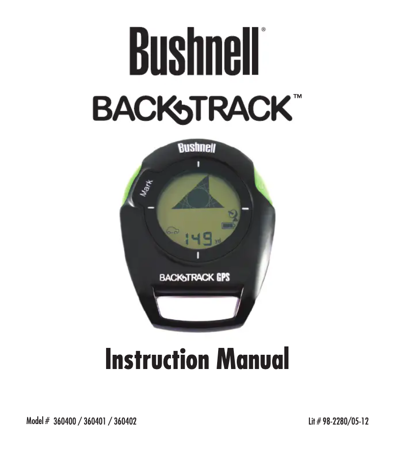 Page 1 de la notice Manuel utilisateur Bushnell BackTrack GPS