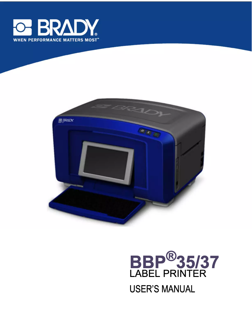 Page n°1 - Manuel utilisateur Brady People BBP35