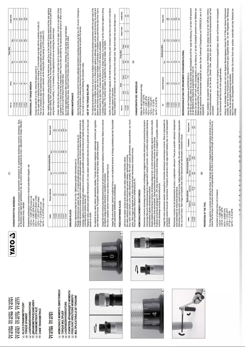 Página 1 del manual Manual de usuario Yato YT-0770