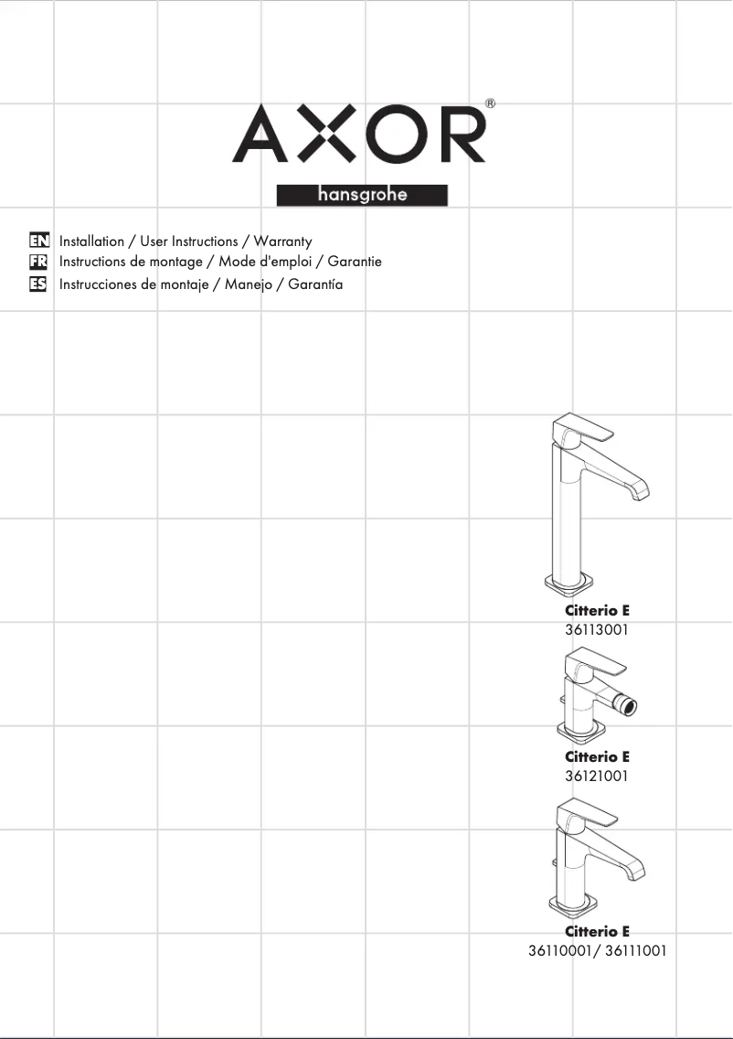 Image de la première page du manuel de l'appareil Citterio E 36111001
