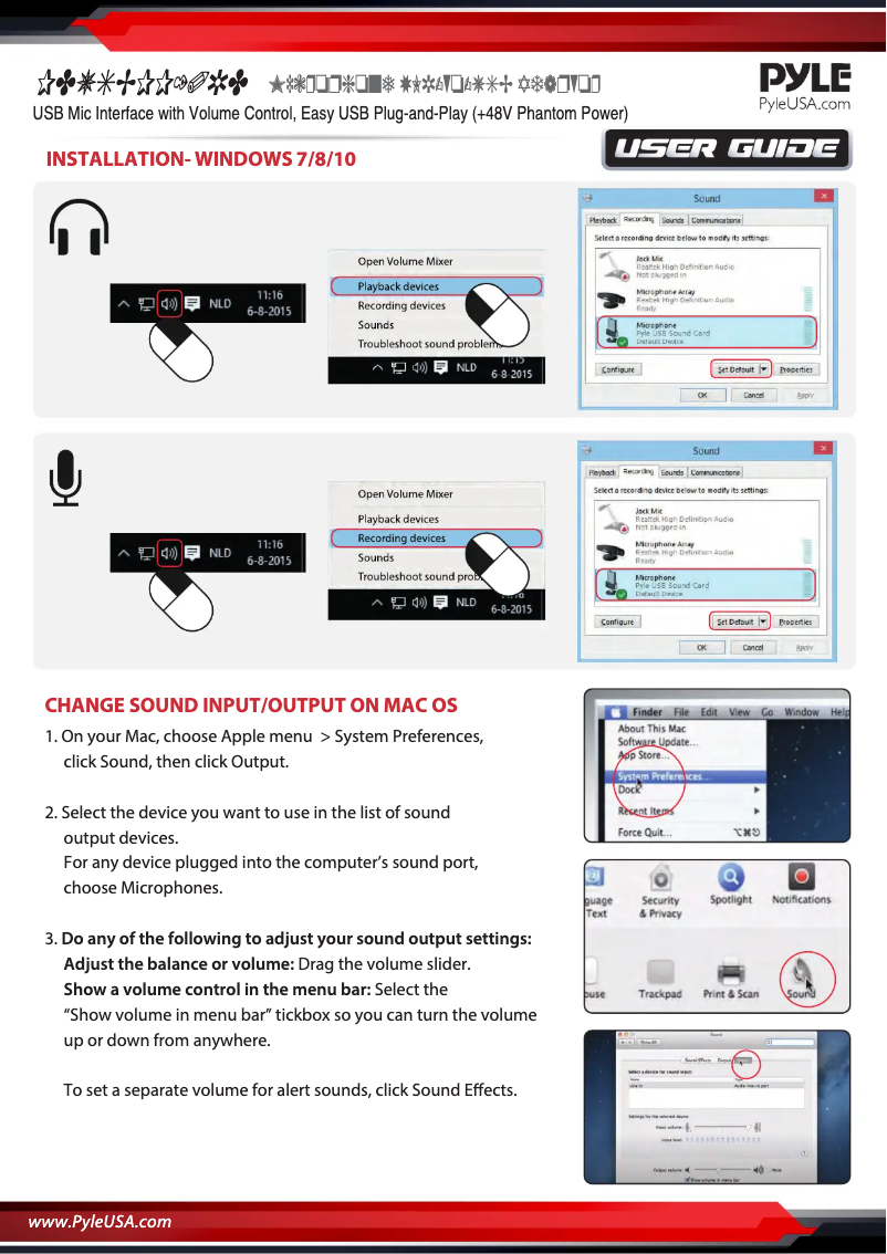 Page n°1 - Manuel utilisateur Pyle PDUSBPP10
