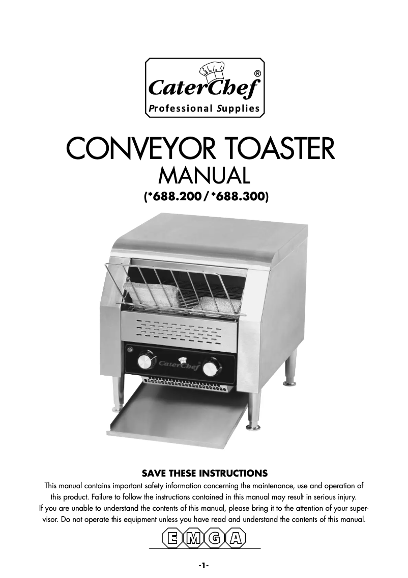 Page 1 de la notice Manuel utilisateur CaterChef 688.200