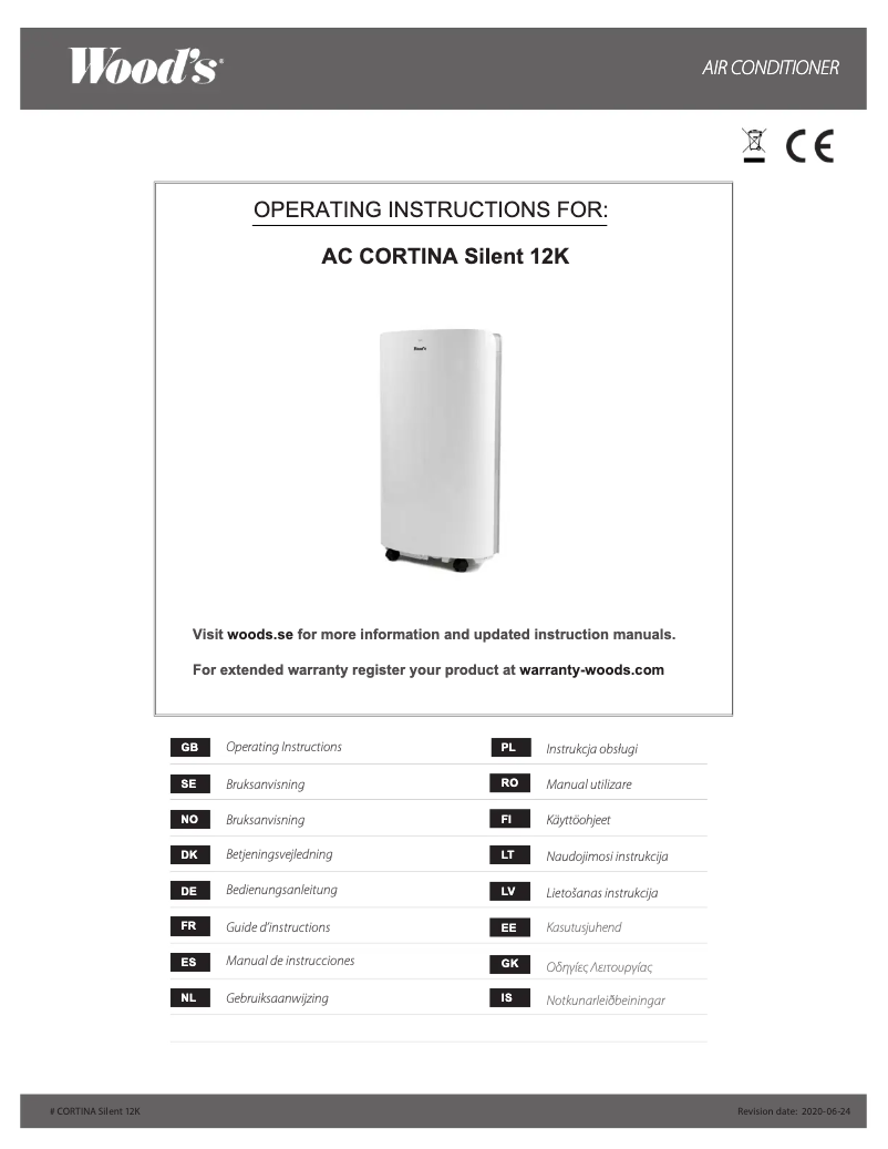 Page 1 de la notice Manuel utilisateur Wood's WAC12G