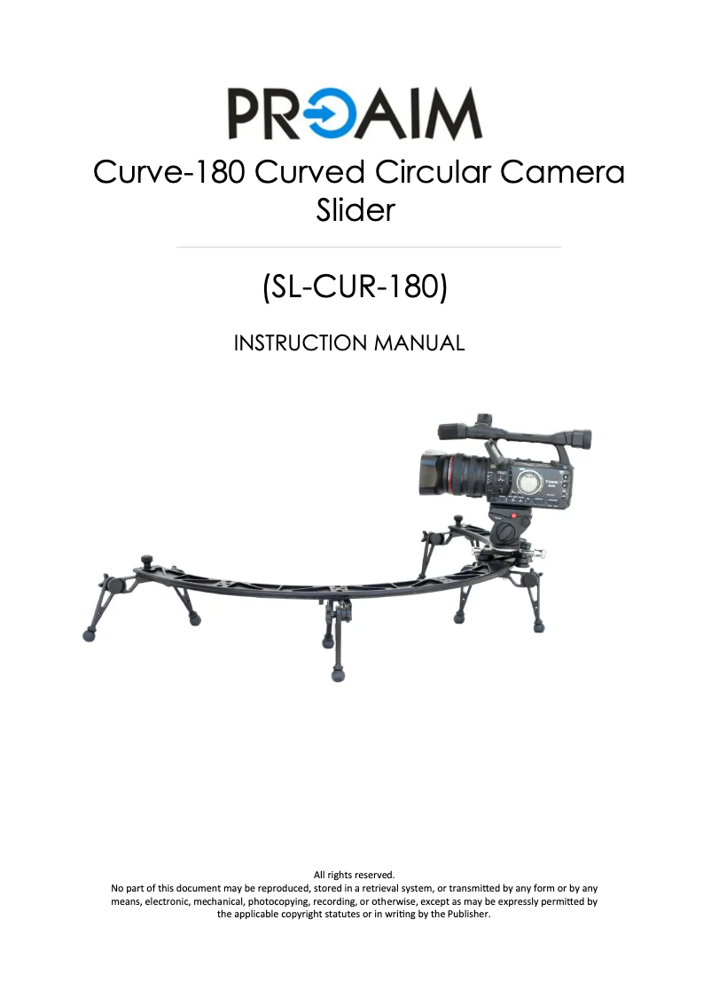 Page n°1 - Manuel utilisateur Proaim Curve-180
