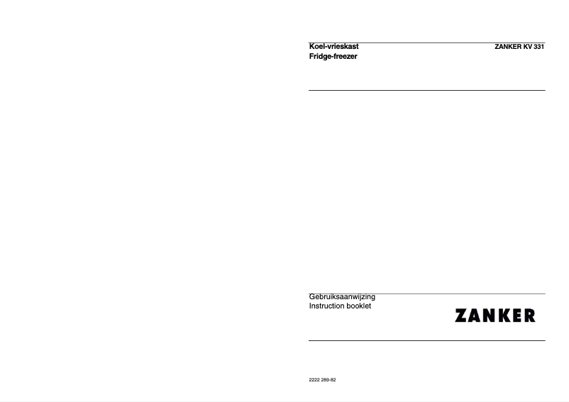 Page n°1 - Manuel utilisateur Zanker KV 331