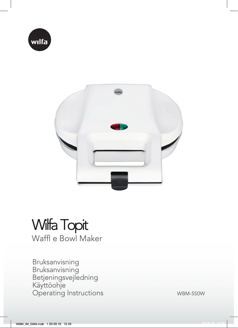 Page n°1 - Manuel utilisateur Wilfa TopIt WBM-550W