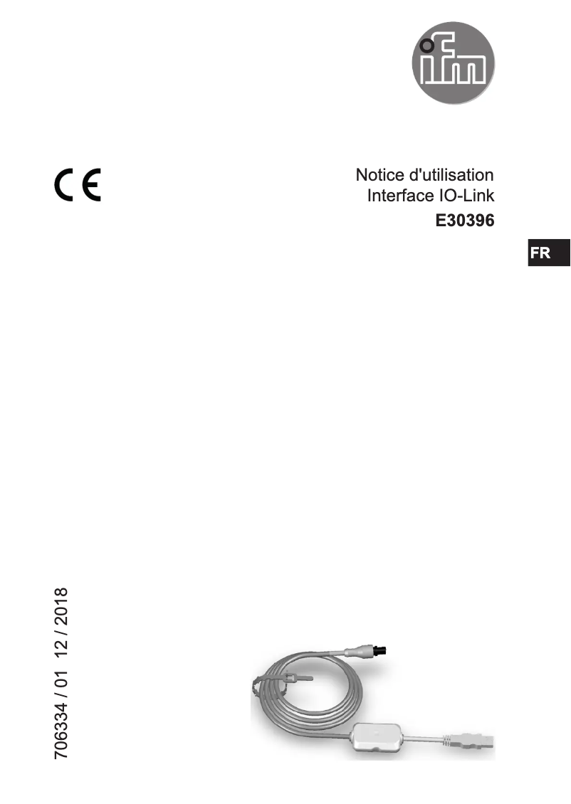 Page 1 de la notice Manuel utilisateur IFM E30396