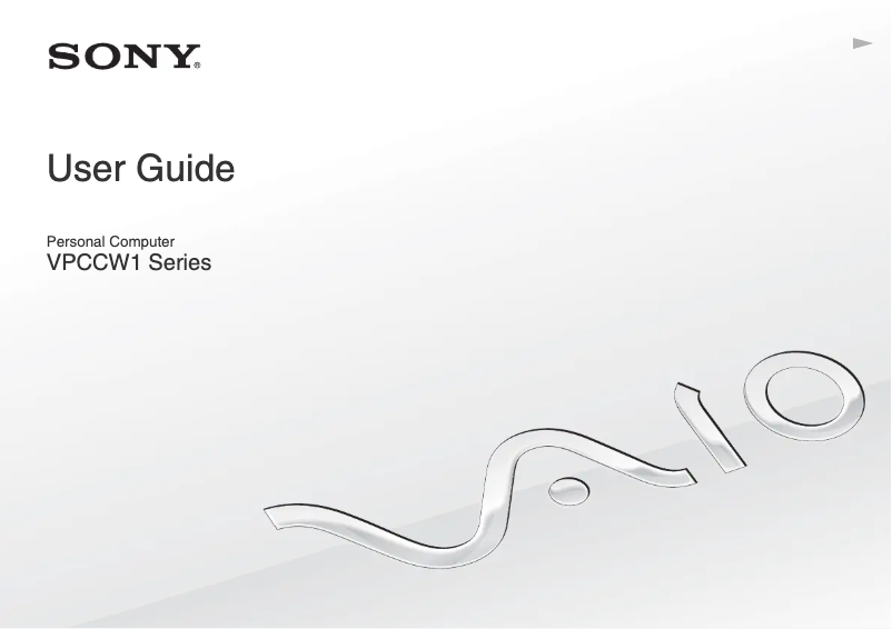 Image de la première page du manuel de l'appareil Vaio VPCCW1TFX