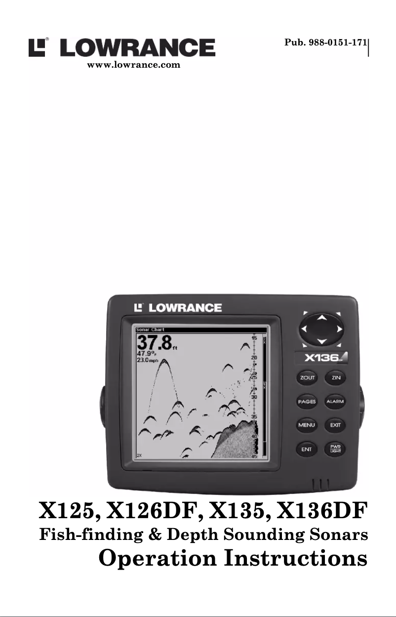 Page 1 de la notice Manuel utilisateur Lowrance X125