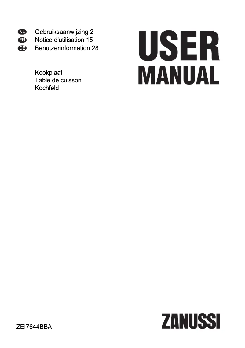 Image de la première page du manuel de l'appareil ZEI7644BBA