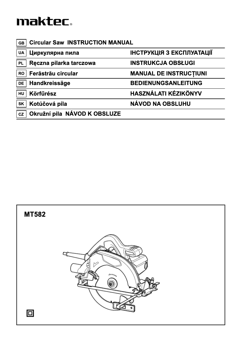 Página 1 del manual Manual de usuario Maktec MT582
