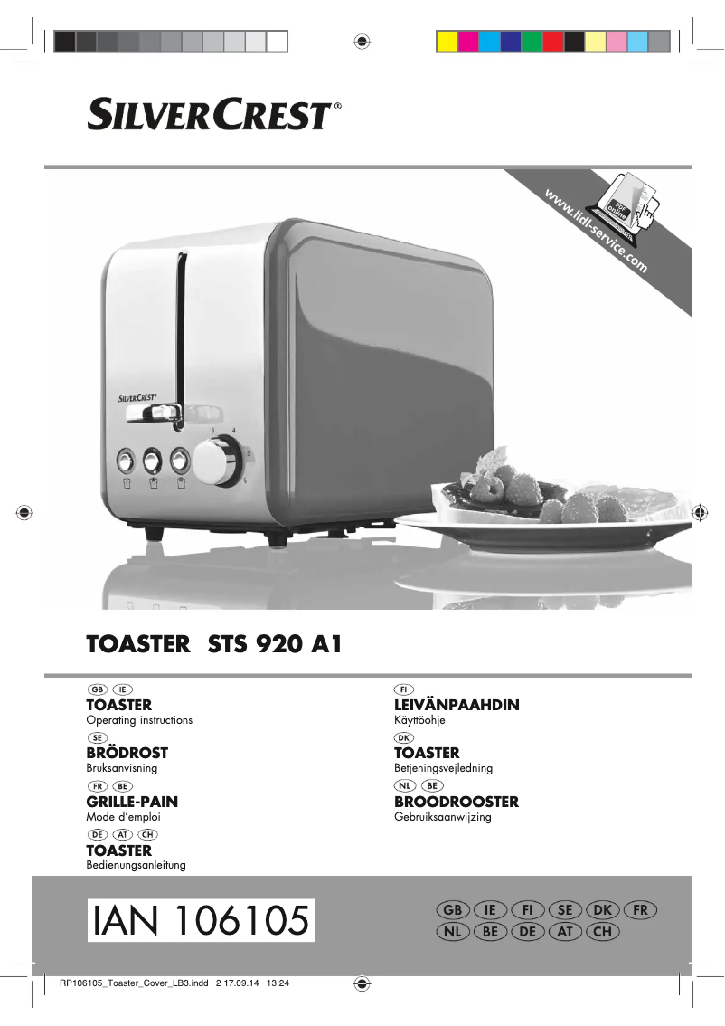 Page n°1 - Manuel utilisateur SilverCrest STS 920 A1