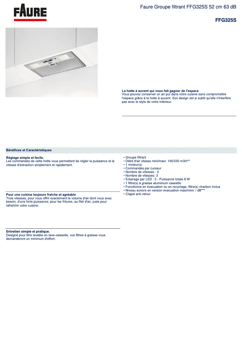 Image de la première page du manuel de l'appareil FFG325S