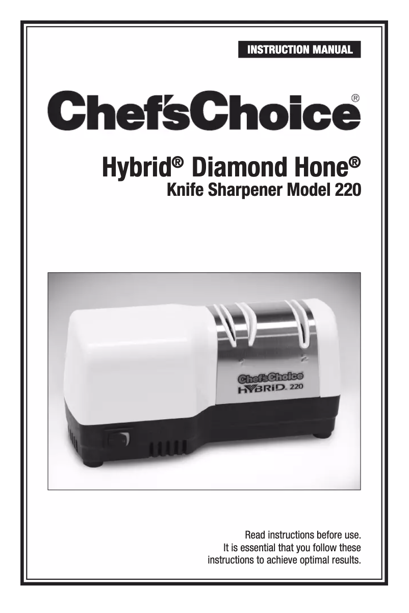 Página 1 del manual Manual de usuario Chef's Choice Hybrid Diamond Hone 220