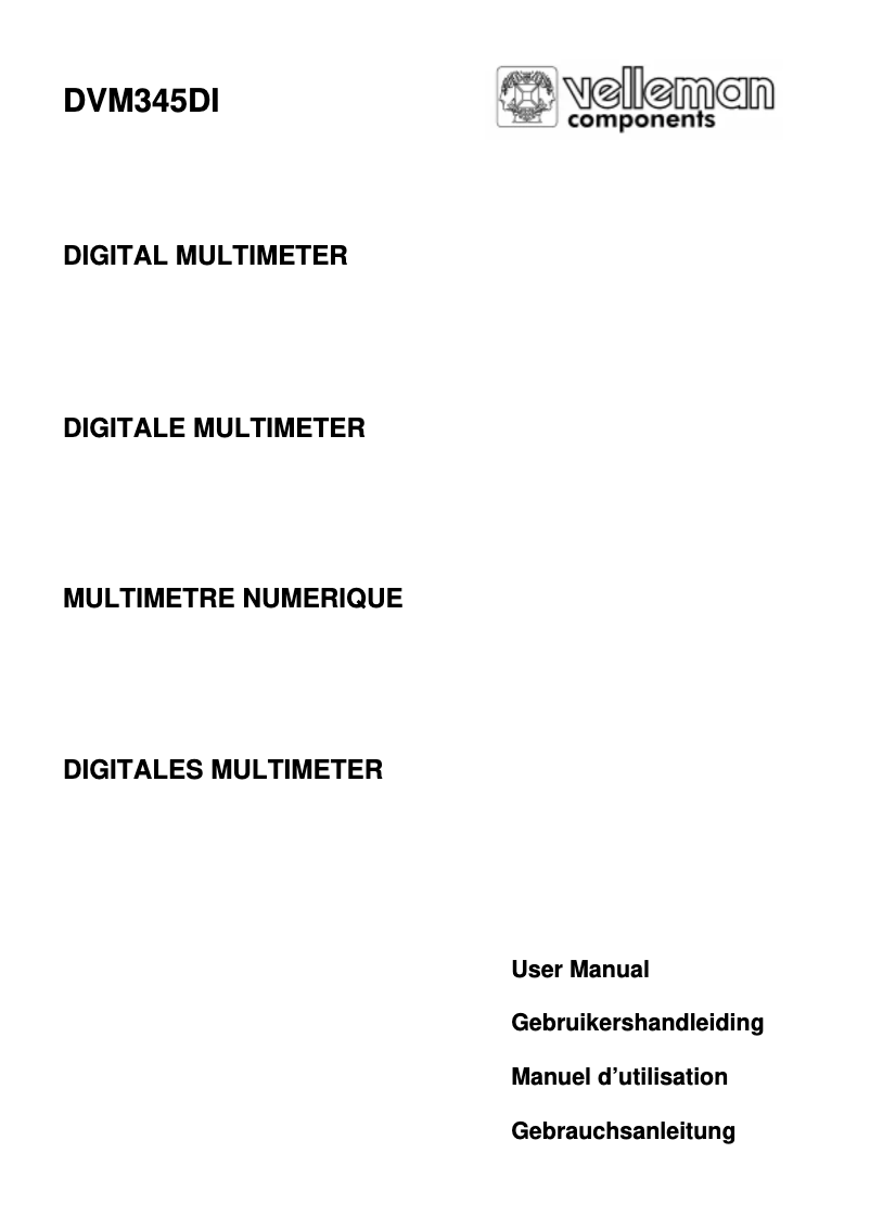 Image de la première page du manuel de l'appareil DVM345DI