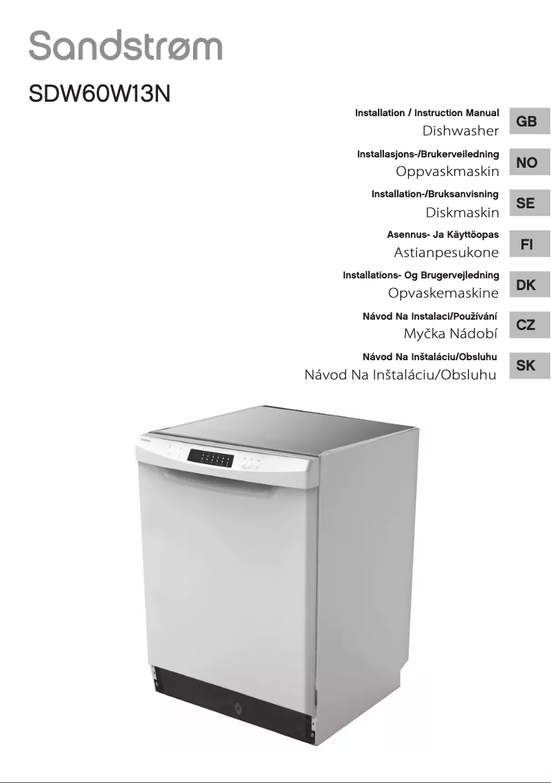 Page 1 de la notice Manuel utilisateur Sandstrøm SDW60W13N