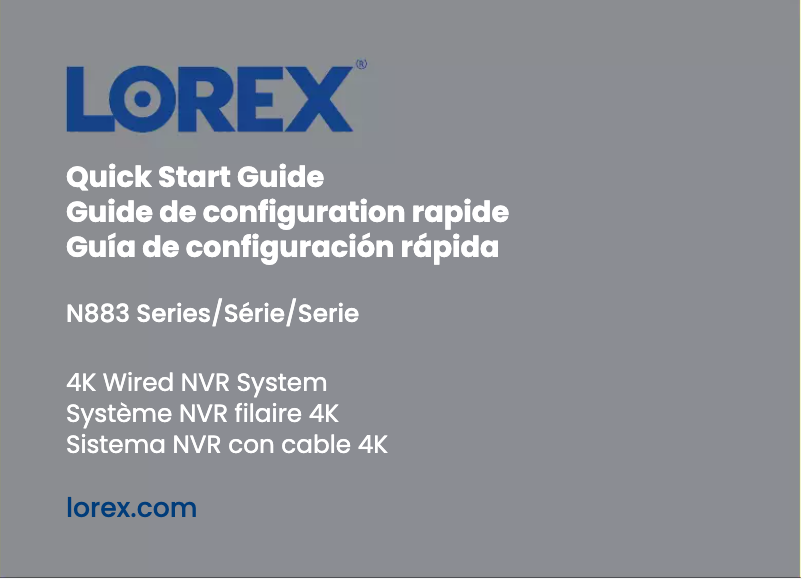 Page 1 de la notice Guide de démarrage rapide Lorex N883A38B