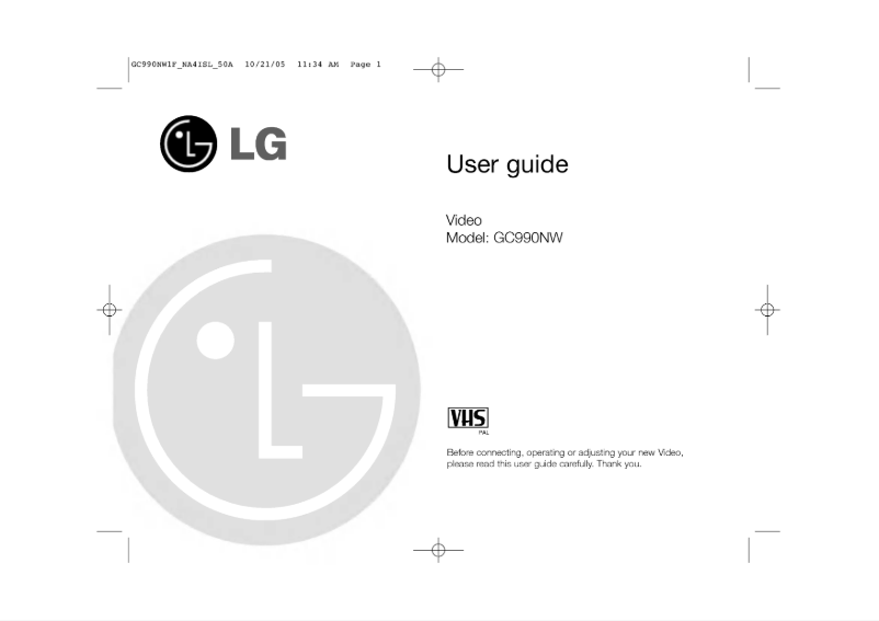 Page n°1 - Manuel utilisateur LG GC990NW