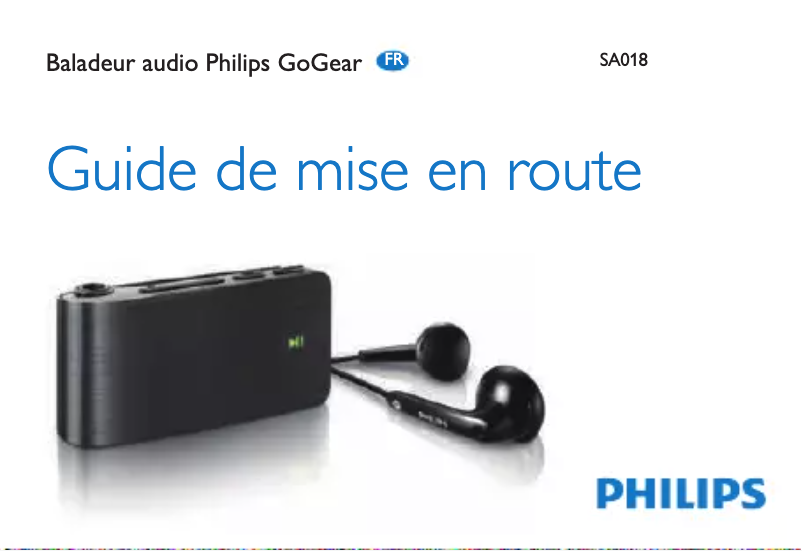 Page n°1 - Guide de démarrage rapide Philips GoGear SA018104