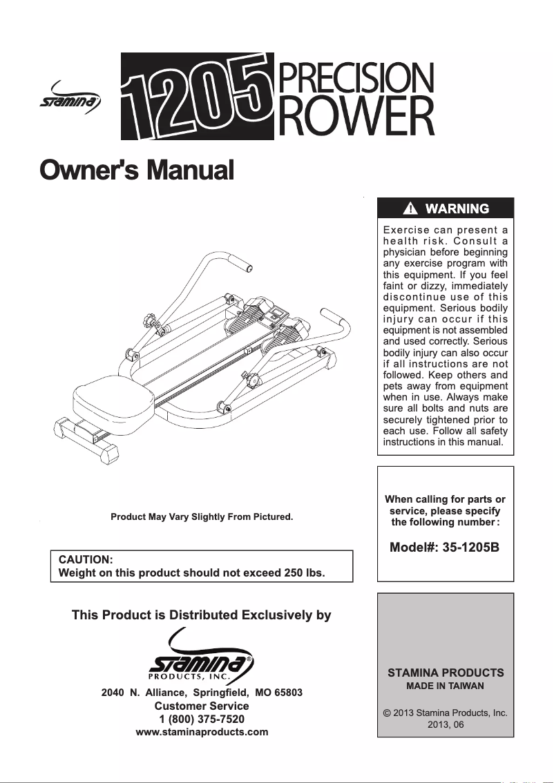 Page 1 de la notice Manuel utilisateur Stamina 1205