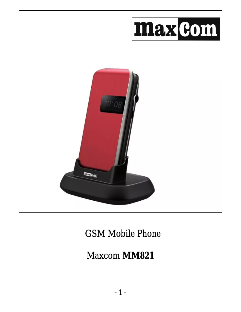 Image de la première page du manuel de l'appareil MM821