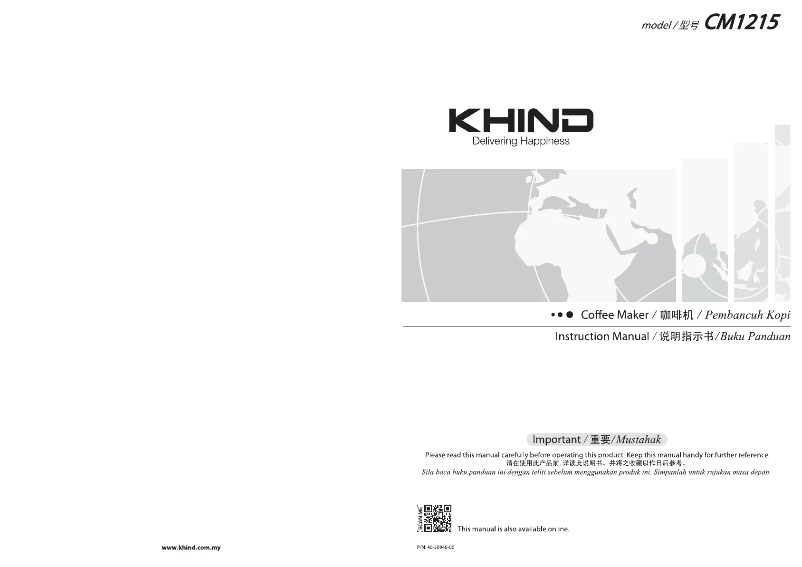 Page 1 de la notice Manuel utilisateur Khind CM1215